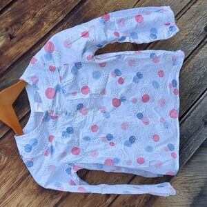 Gymboree Blouse Cotton Lined Long Sleeve Polka Dot Stars 10